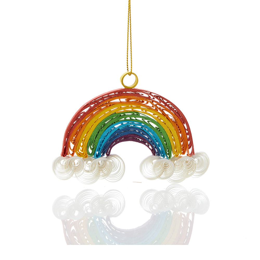 Quilled Paper Rainbow Christmas Ornament