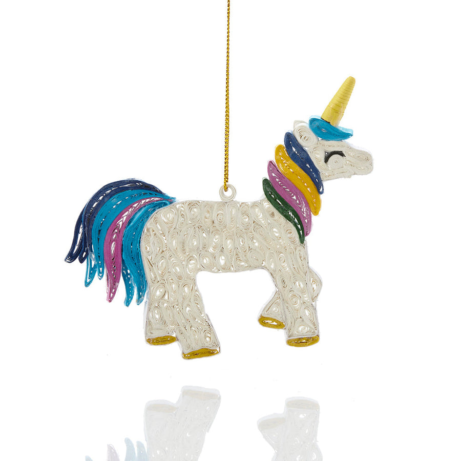 Quilled Paper Unicorn Christmas Ornament