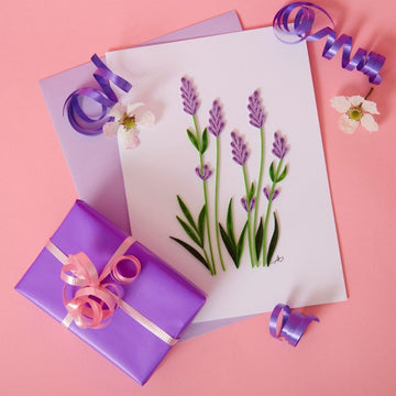 Quilled Paper Lavender Greeting Card