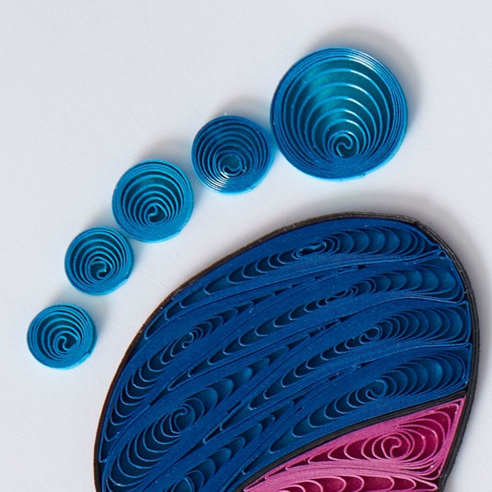 Quilled Paper Baby Footprints Greeting Card