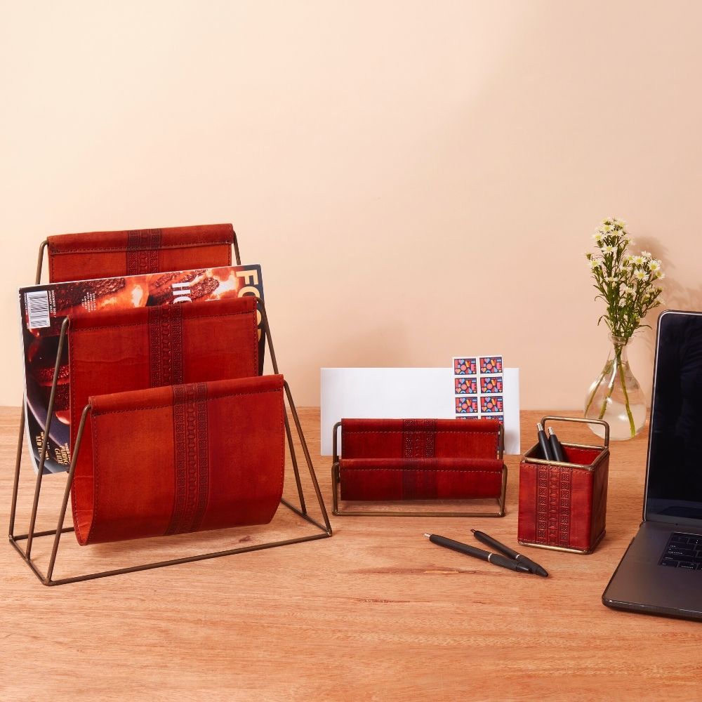 Leather Magazine Holder