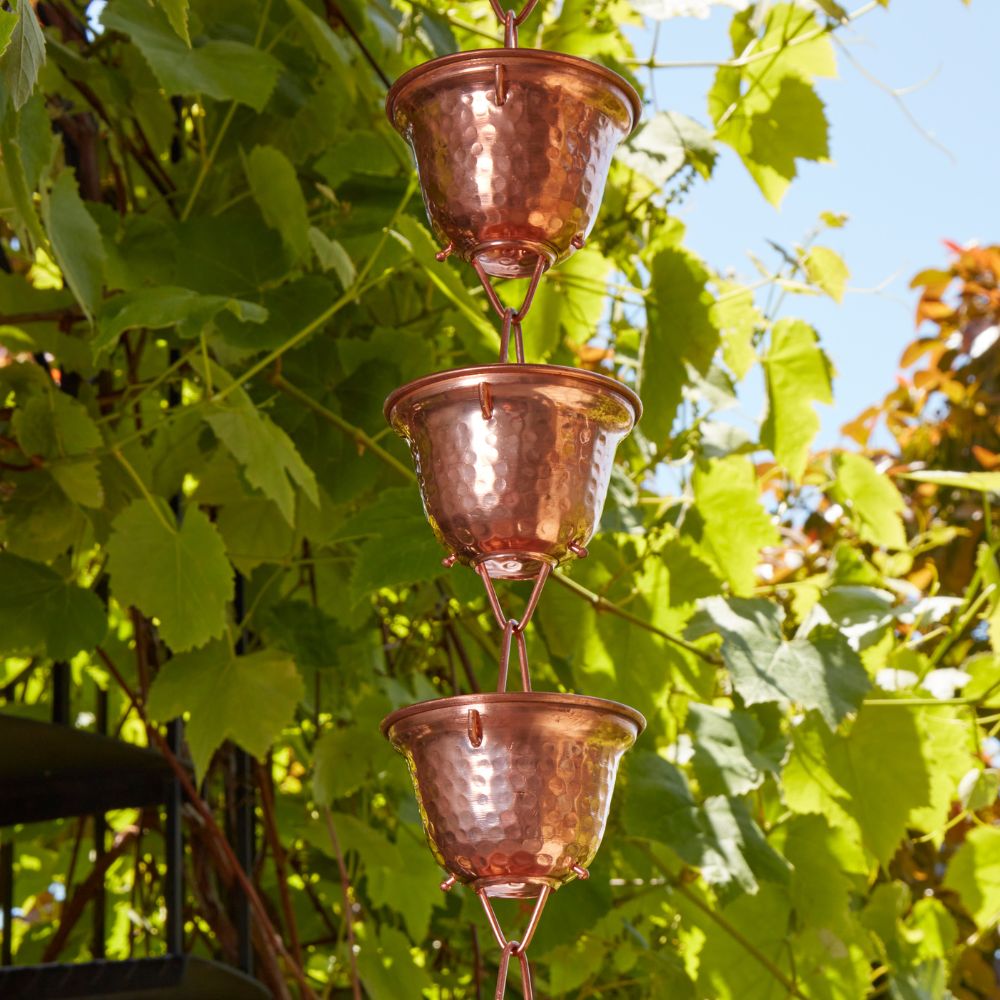Pure Copper Cups Rain Chain for Gutters