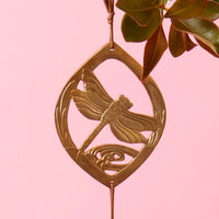 Small Dragonfly Brass Metal Hanging Wind Chime