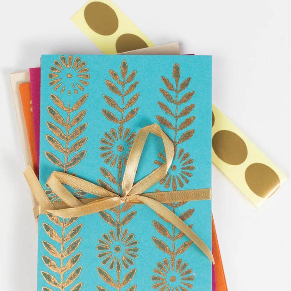 Gold Motif Greeting Card Set of 6