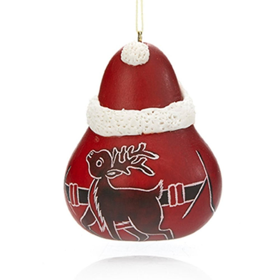 Mini Gourd Holiday Santa Claus Ornament