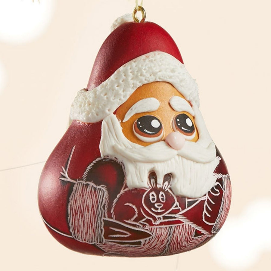 Mini Gourd Holiday Santa Claus Ornament