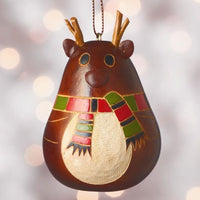 Mini Gourd Holiday Reindeer Ornament