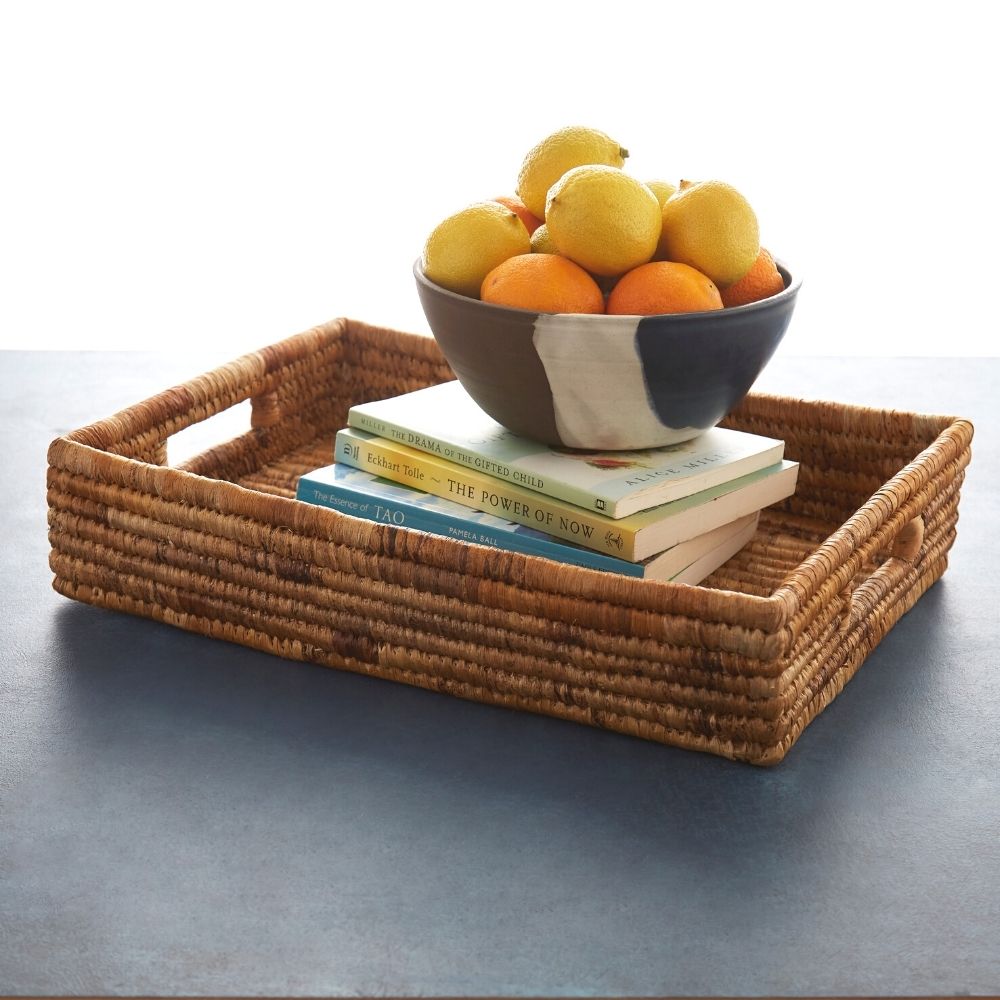 Large Banana Leaf Fruit Bread Office Rectangle Tray