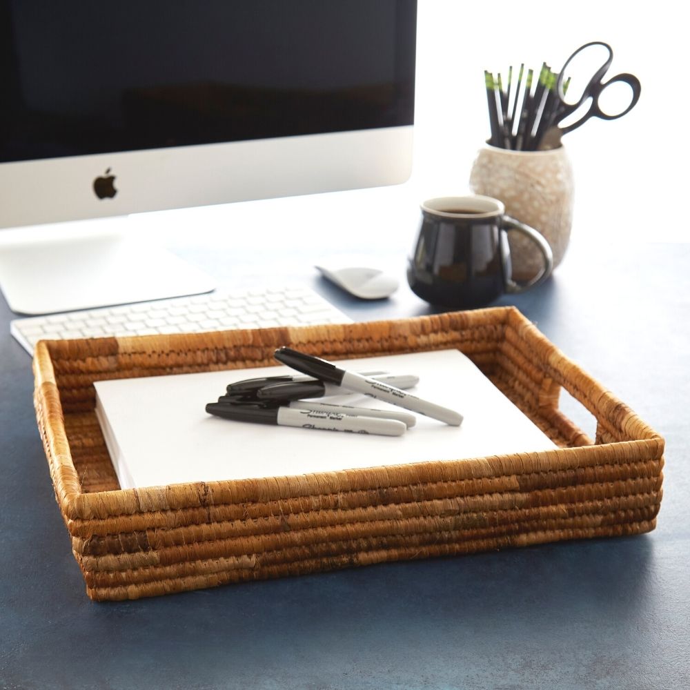 Medium Banana Leaf Fruit Bread Office Rectangle Tray