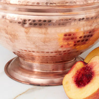 Large Hand Hammered Copper Fruit Pedestal Bowl